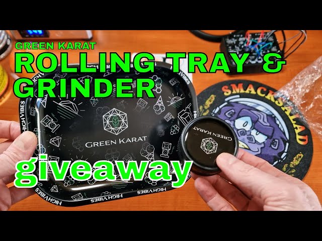 Green Karat Rolling Tray & Grinder GIVEAWAY