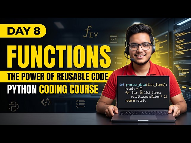 Python Day 8: Functions Explained with Examples | Vidhya Gain #Python