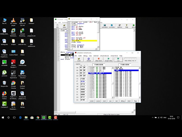 emu8086 8 bit addition program