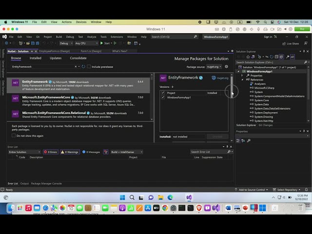 How to install Entity Framework package in Visual Studio Project | .NET Core and .NET Framework