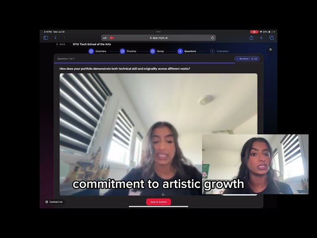 NYU Tisch School of the Arts Admissions Interview Practice and Simulation