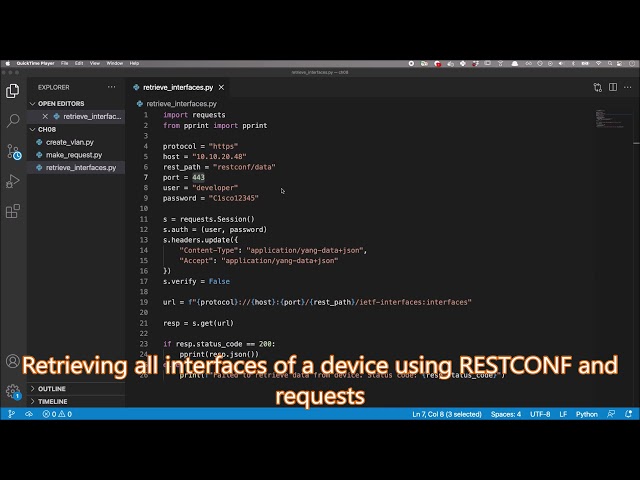 Python Network Programming Techniques | 8. Configuring Devices Using RESTCONF and requests