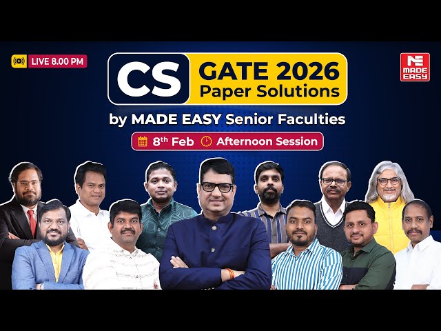 GATE 2026 Computer Science Paper Solution LIVE | CS Question Paper Explained by MADE EASY