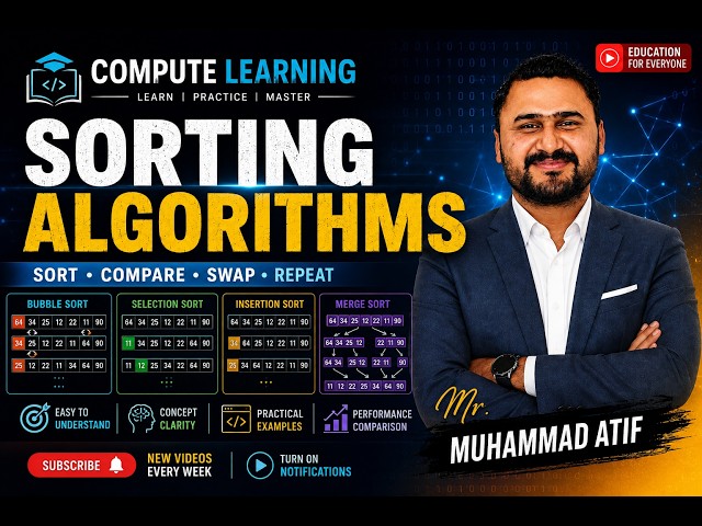 Sorting Algorithms | Bubble Sort, Selection Sort & Insertion Sort | Data Structure @mr_atiif