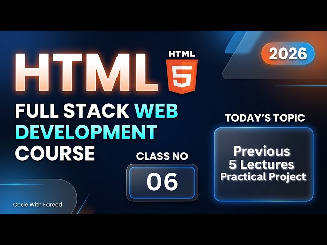 HTML Practice Project 01 | Build a Complete Multi Page Website | HTML Course 2026 | Lesson no 06