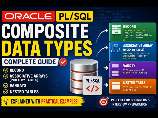 Oracle PL/SQL Composite Data Types Explained | RECORD, Associative Array, VARRAY & Nested Table