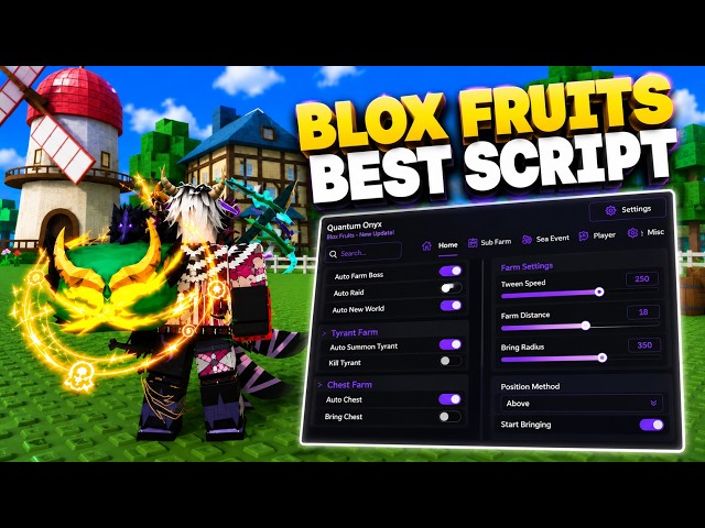 Blox Fruits Script (No Key) – Auto Farm, Fast Attack, Sea Event, Spawn Fruit, Mastery & More!