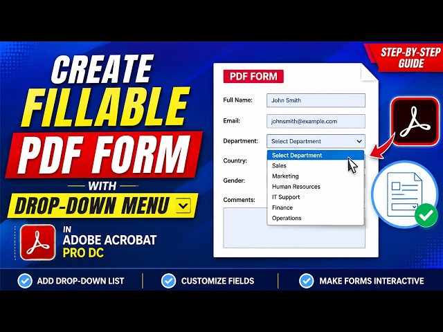 How to Create a Fillable PDF Form with a Drop-Down Menu in Adobe Acrobat Pro DC (Step-by-Step Guide)