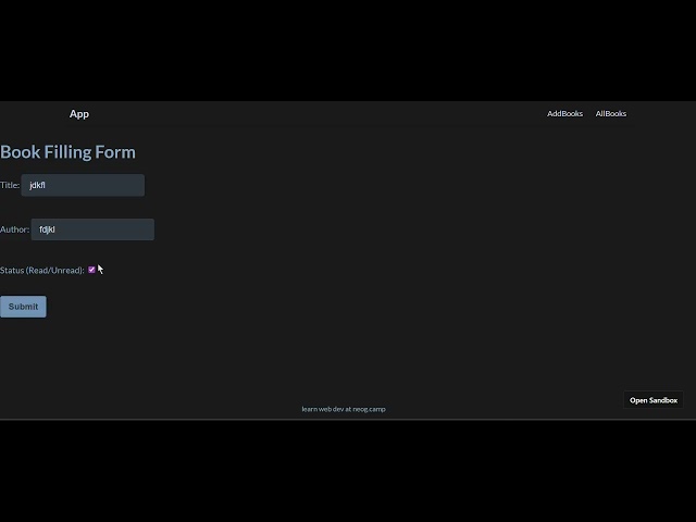Showing my Assignment build using the useContext hook.