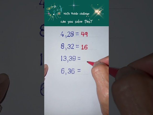 Math Riddle challenge‼️Can you solve this‼️ #mathbrainteaser #mathriddle #mathchallenge