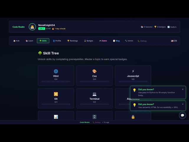 Code Realm - Programming Learning Platform Demo