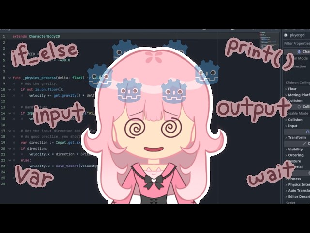 What Kind of Vtuber Codes?! | Part 1: Learning How to Make a Basic Game on Godot