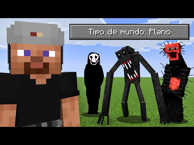 Sobreviví a Todos los Mods de Terror en un Mundo Plano en Minecraft