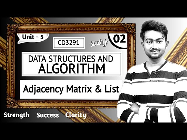 Adjacency Matrix in Tamil | Adjacency List in Tamil | Data Structures and Algorithms in Tamil Unit 5