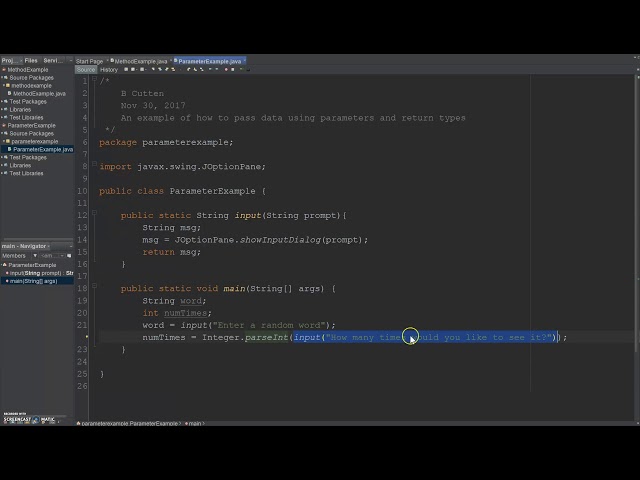 Parameters and Return Types in Java