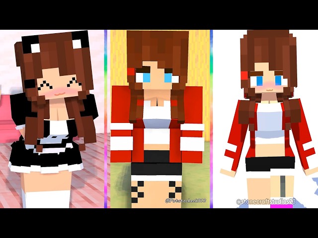 Jj sister Outfits 💃😎 - MAIZEN Minecraft Animation | Minecraft Mix