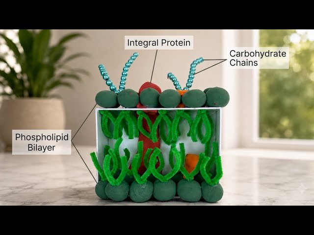 DIY Cell Membrane 3D Model | Easy Biology Science Project for School Exhibition|Fluid Mosaic model