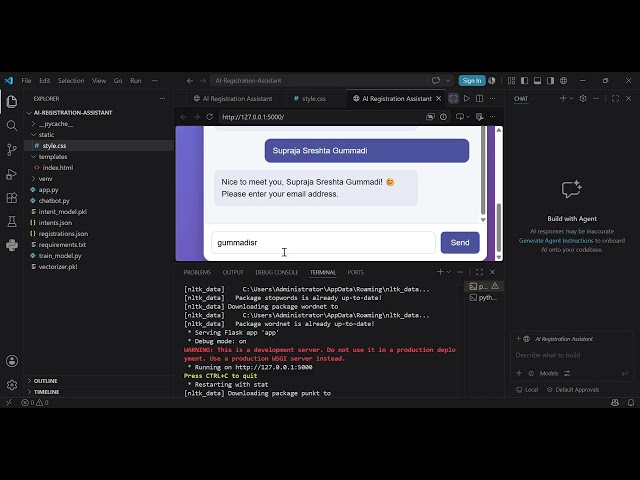 AI Registration Assistant – NLP & Machine Learning Chatbot Project| AI-SS-001