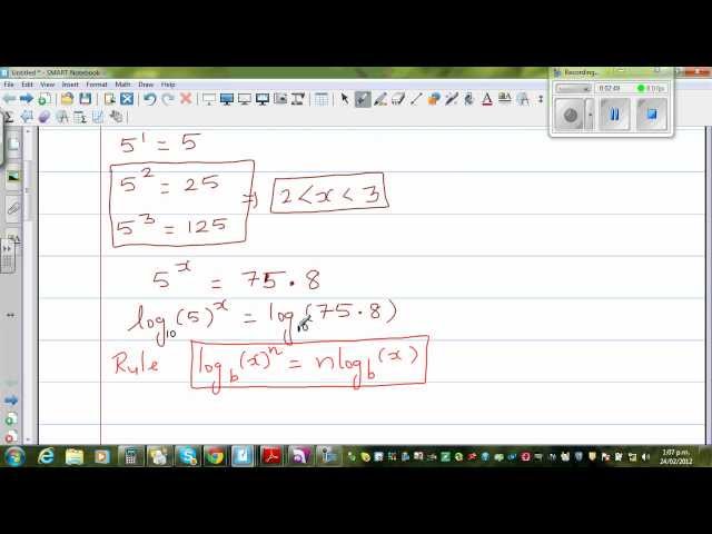 Solving exponential equation using log - Part 1