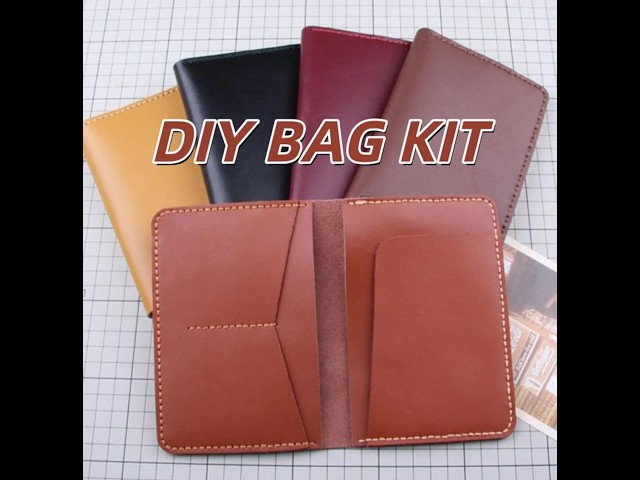DIY Leather Kit, Beginner Cowhide Passport Holder Sewing Craft Project