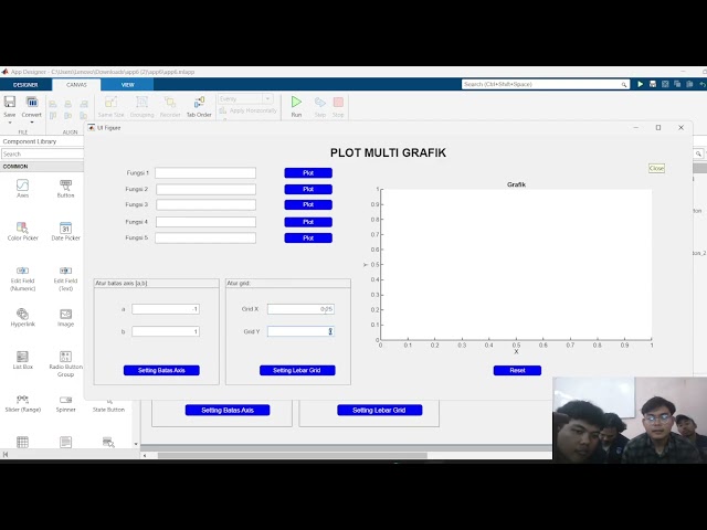 contoh sederhana Aplikasi Plot Grafik menggunakan MATLAB.APP