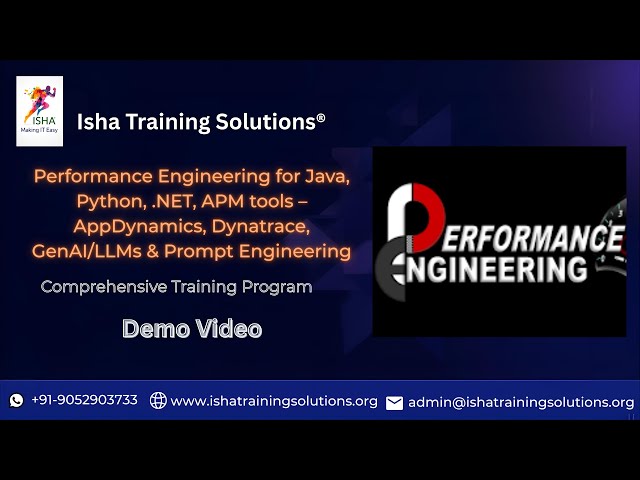 Performance Engineering Demo Video on 6th jan 2026.Contact/WhatsApp us on +91-9052903733 to enroll.