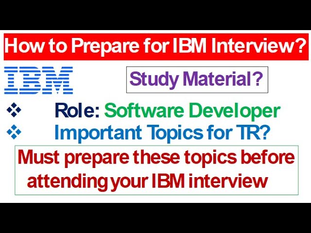 Do or Die topics for IBM interview | TR + HR Interview | Study material | Important Questions?