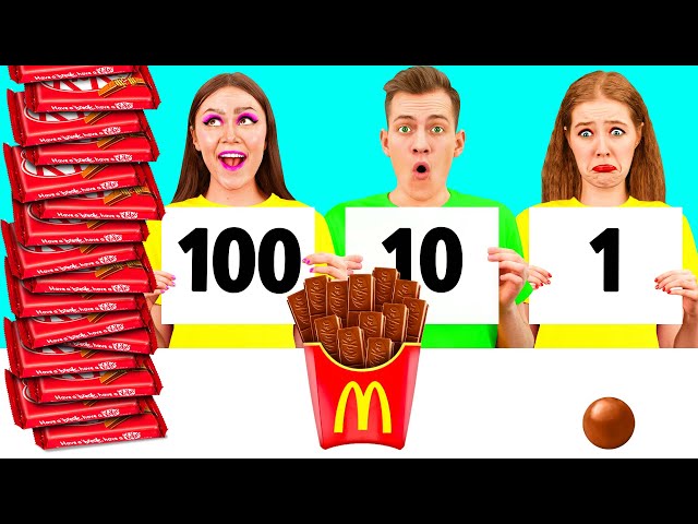 تحدي 100 طبقة من الطعام | المأجورون الغذاء مضحك PaRaRa Challenge