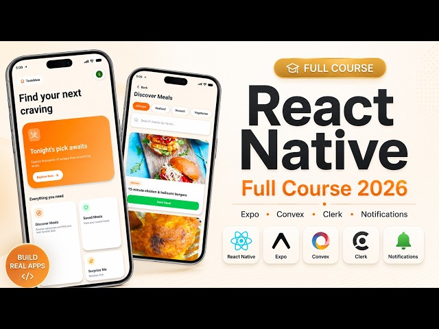 React Native Full Course 2026 | Expo, Nativewind, Convex, Clerk, Notifications