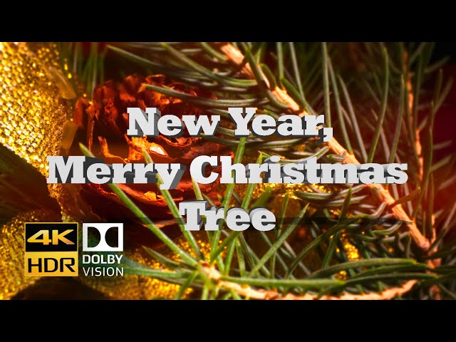 Merry Christmas, New Year Tree. Jingle Bells. HDR 4K MACRO LOOP.