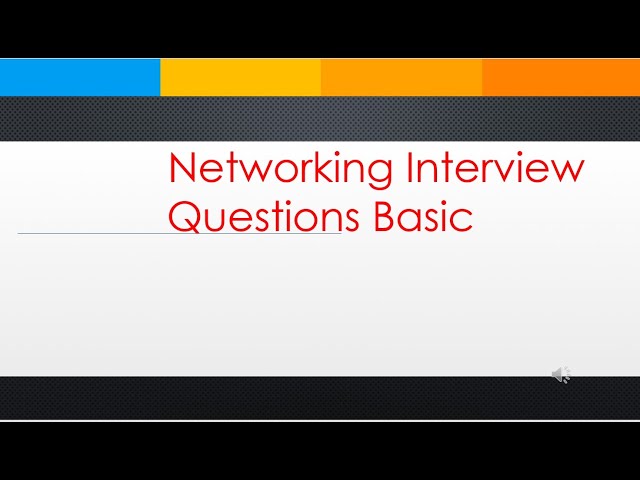 Netowrking Basic Questions