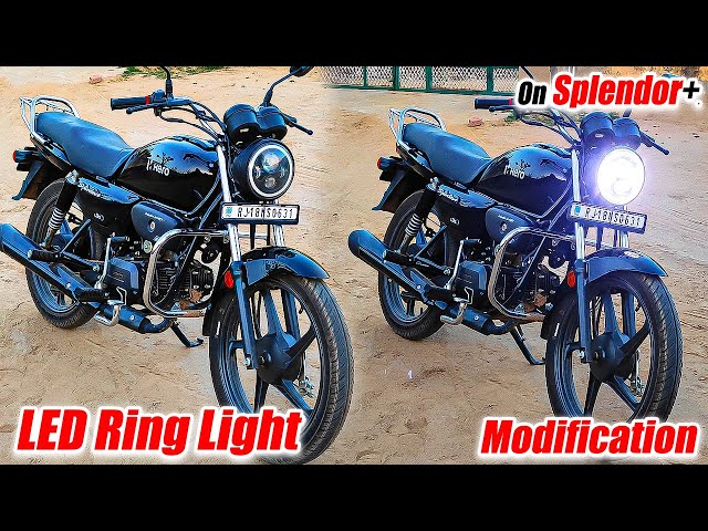 LED Ring Light Installation on Hero Splendor Plus - splendor plus headlight modification