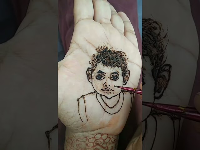 Mehandi portrait video || how to create portrait mehndi on hand  || portrait Mehndi tutorial