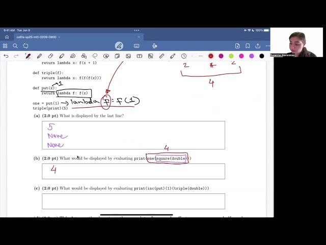 [CS61A SP25] Midterm 1 Problem #1: What Would Python Print?