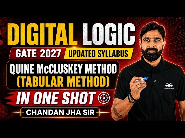 GATE 2027 - QUINE McCLUSKEY METHOD (TABULAR METHOD) | UPDATED SYLLABUS DIGITAL LOGIC