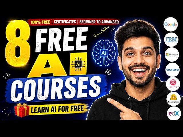 Top 8 Free AI Courses for Beginners to Advanced Level in 2026