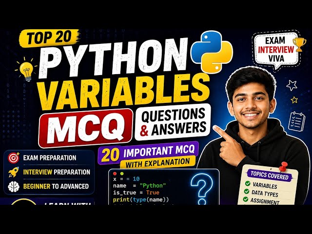 Top 20 Python Variables MCQs with Answers | Python Interview & Exam Questions | Learn With SRP 