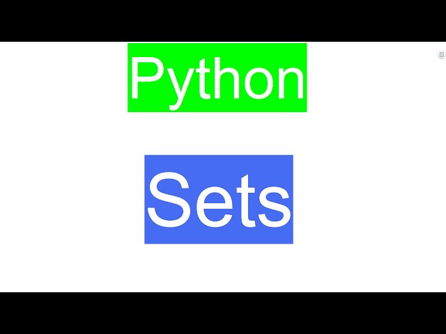 Sets in Python