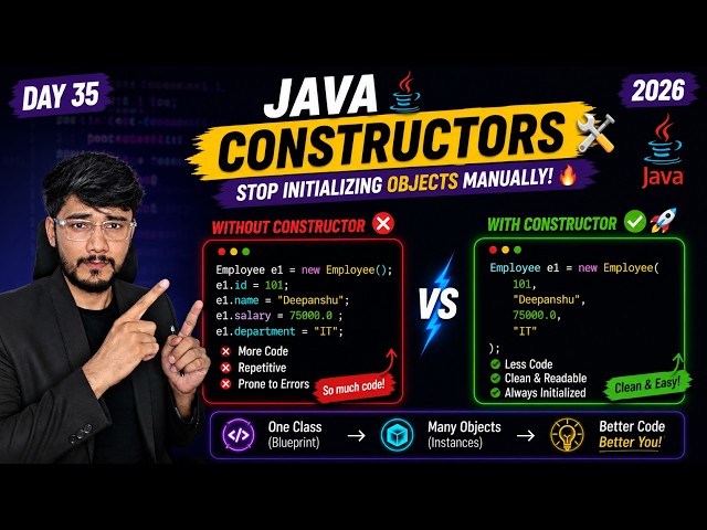 Master Java Constructors 🛠️ Stop Initializing Objects Manually! [2026]