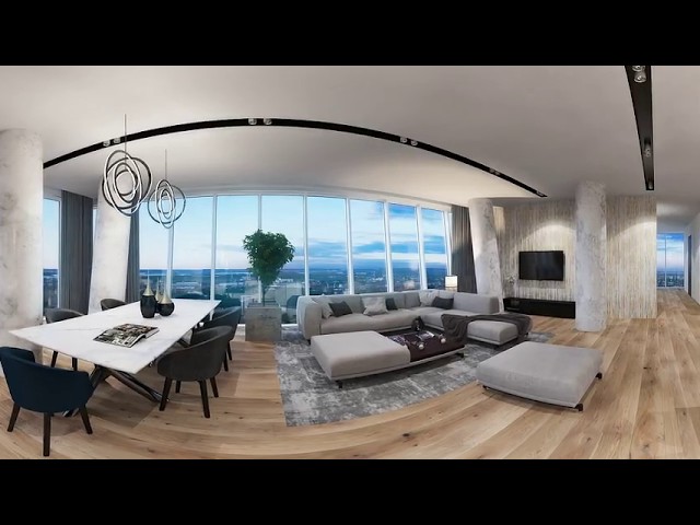 3D Architectural Animation 360` CGI. Hanza Tower. 4K