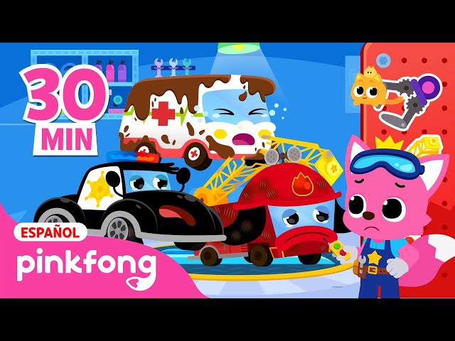 🛠️¡Reparemos la patrulla de policía y el camión de bomberos!🚨| Taller Mecánico | Pinkfong en español