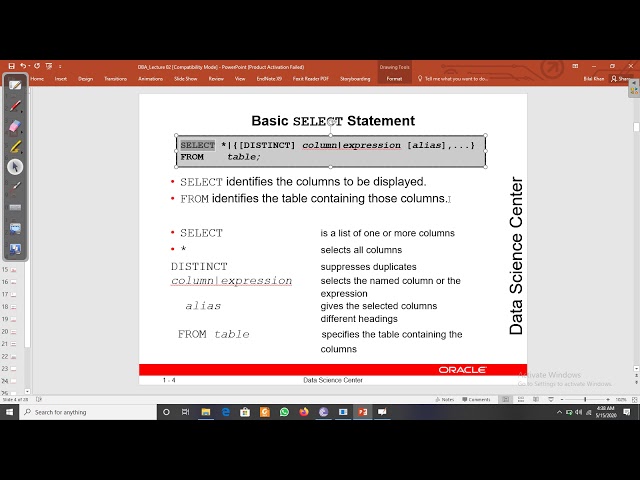SQL SELECT Statement Capabilities: Projection