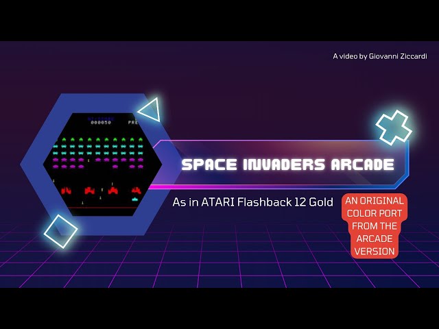 Space Invaders arcade port (color version) played on an Atari Flashback 12 Gold