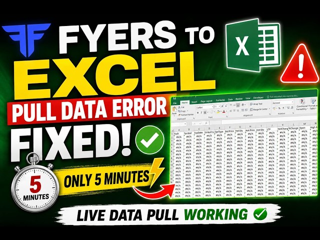 FYERS to Excel Pull Data Error Fixed in Just 5 Minutes!