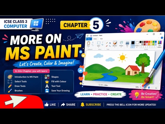 Class 3 Computer Chapter 5 | More on MS Paint | ICSE Computer