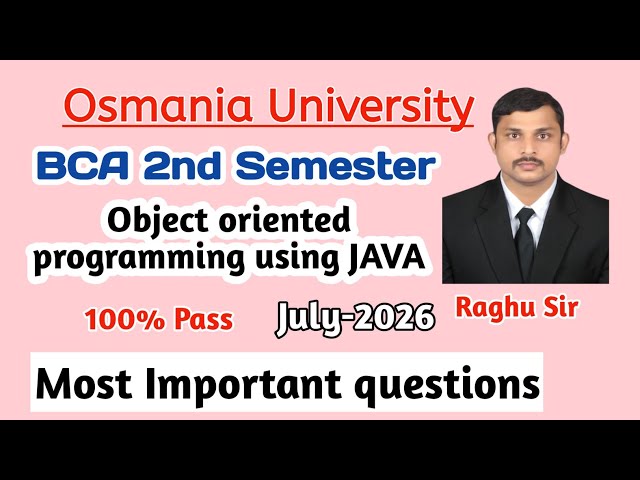 Object oriented programming using java important questions | Bca 2nd sem
