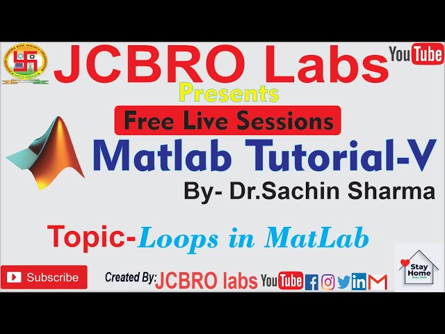 Live: MATLAB Tutorial (5) (Loops in MATLAB)