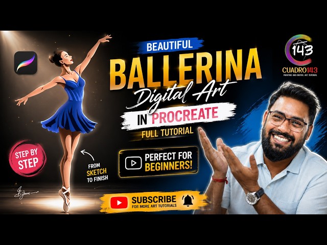 How to Draw a Beautiful Ballerina in Procreate 🩰 | Easy Digital Art Tutorial