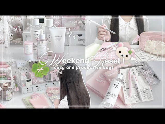 WEEKEND RESET ROUTINE~ 🎀🍀 | productive & cozy days, routines, selfcare, small biz prep | jorginakei