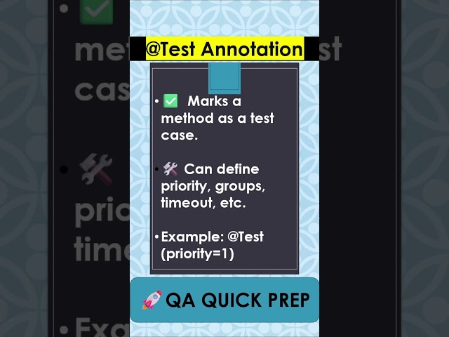 3 Must-Know TestNG Annotations ⚡ | QA Interview Prep #qasession  #interviewquestions